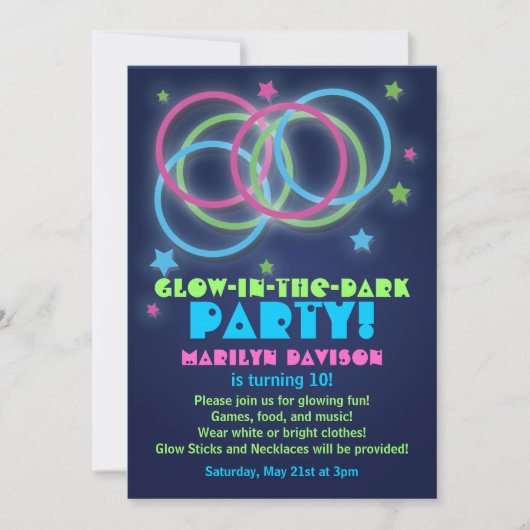 Luminosité dans l'obscurité des invitations de la (Devant)