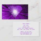 Luminosité du coeur violet carte de visite blanc (Devant / Derrière)