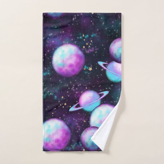 Luminosité du système solaire | Planète rose viole (Serviette à main)