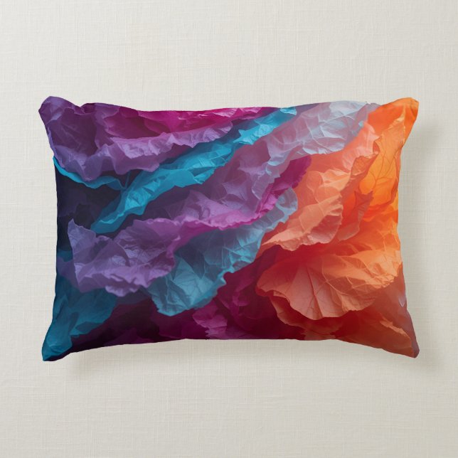 Luminous Abstract Tissue Paper Layers Accent Kussen (Voorkant)