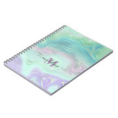 Luminous Aqua Crystal Marble Iridescent Agate Notitieboek (Linkerzijde)