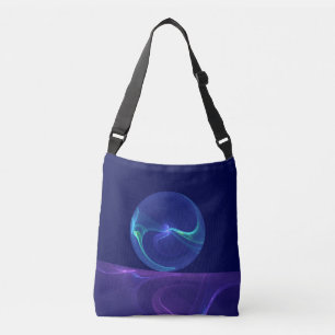Luminous Blue Paars Dream Abstracte Fractal Art Crossbody Tas