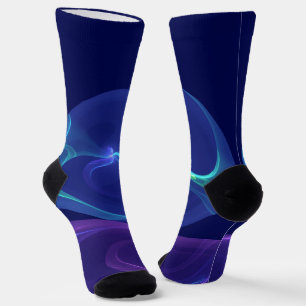Luminous Blue Paars Dream Abstracte Fractal Art Sokken