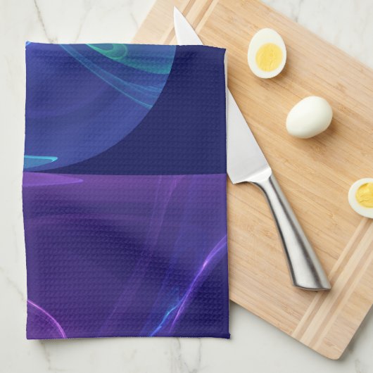 Luminous Blue Paars Dream Abstracte Fractal Art Theedoek (Quarter Fold)