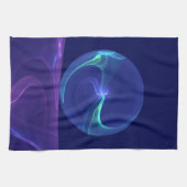 Luminous Blue Paars Dream Abstracte Fractal Art Theedoek (Horizontaal)