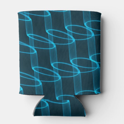 Luminous Blue Wave Pattern, gepersonaliseerd Blikjeskoeler (Achterkant)