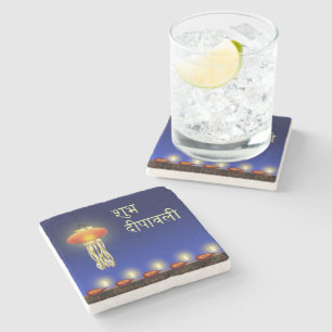 Luminous Diwali Lamp - Marble Stone Onderzetter