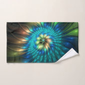 Luminous Fantasy Flower, Colorful Abstract Fractal (Serviette à main)