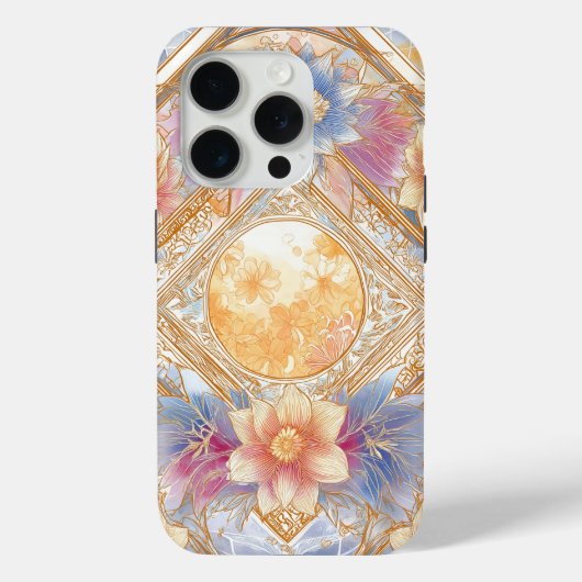 Luminous Floral Geometry in Soft Gold & Pastel Case-Mate iPhone Case (Achterkant)