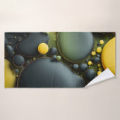 Luminous Fluid Dynamics: Yellow and Green Abstract (Serviette de bain)