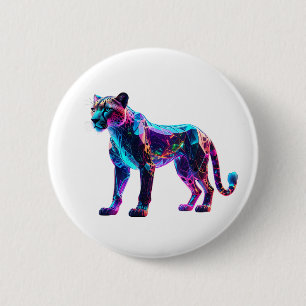 Luminous Glass Cheetah – Unieke Luxe Huis Ronde Button 5,7 Cm