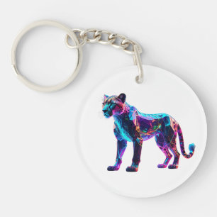 Luminous Glass Cheetah – Unieke Luxe Huis Sleutelhanger