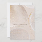 Luminous Gold & Blush Fawn Shimmer Wedding Kaart (Achterkant)