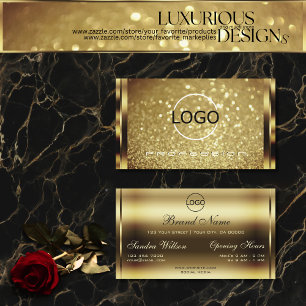 Luminous Gold Glitter Sparging Golden Kijk Logo Visitekaartje