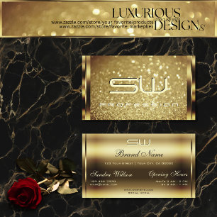 Luminous Gold Glitter Sparking look Chic-Initialen Visitekaartje