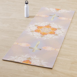 Luminous Gold Heilige Kruis,  Oranje Floral Yogamat