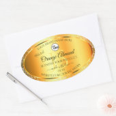 Luminous Gold Sinaasappel Sparkly Glitter Initiale Ovale Sticker (Envelop)