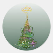 Luminous Green Holiday Tree flat holiday Stickers  (Voorkant)