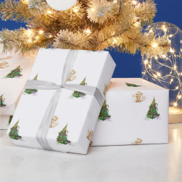 Luminous Green Holiday Tree wrapping paper Cadeaupapier