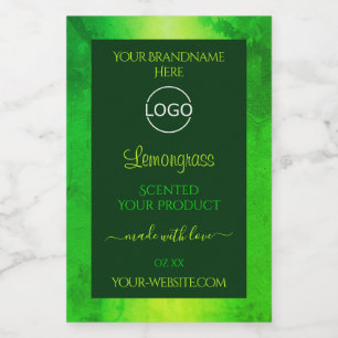 Luminous Green Marble Pattern Product Labels Logo Voedselcontainer Etiket