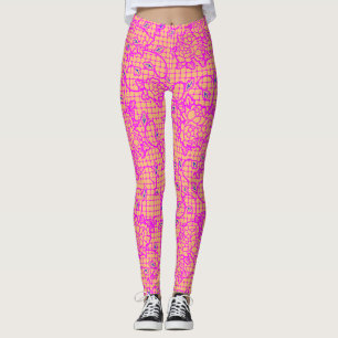 Luminous indigo Flowers op Net.01.b Lorange BG Leggings