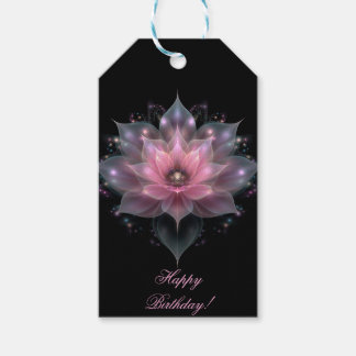 Luminous Lotus Flower - Lichtroze Happy Birthday Cadeaulabel