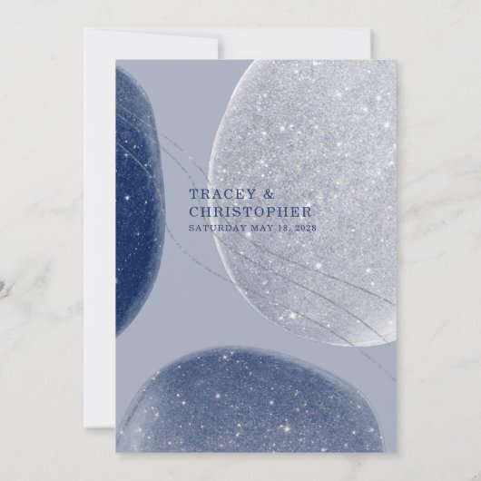 Luminous Navy Blue & Periwinkle Mugle Modern Kaart (Achterkant)