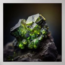 Luminous Peridot Gemstone, close-up Poster