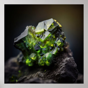 Luminous Peridot Gemstone, close-up Poster