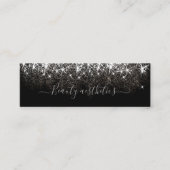 Luminous Platinum Silver Glitter Next Appointment Mini Visitekaartje (Voorkant)