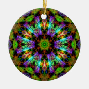 Luminous Psychedelic Mandala Ornament