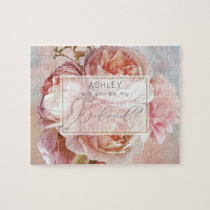 LUMINOUS ROOS Elegant Moderne Floral Bridesmaid Legpuzzel