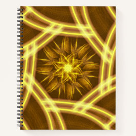 Luminous Star Portal – Symmetrical Golden Fractal Notitieboek