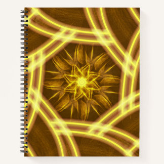 Luminous Star Portal – Symmetrical Golden Fractal Notitieboek