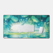 Luminous Teal Axolotl Aquatic Dream Pond Bureaumat (Keyboard & Muis)