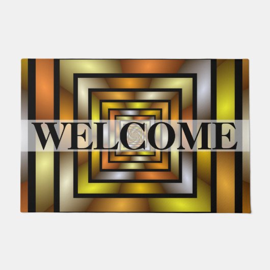 Luminous Tunnel Colorful Fractal Pattern Welkom Deurmat (Voorkant)