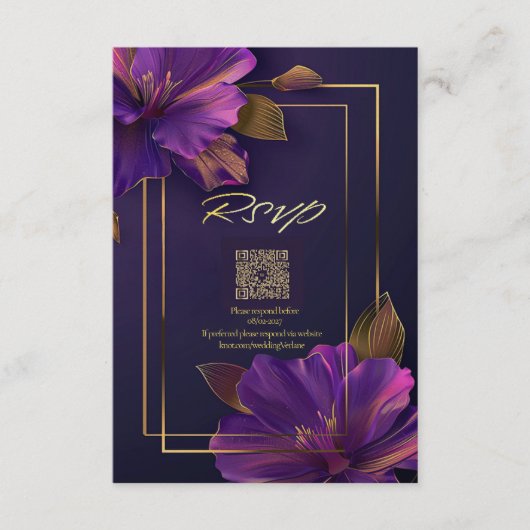 Luminous Violets QR Code RSVP  (Devant)