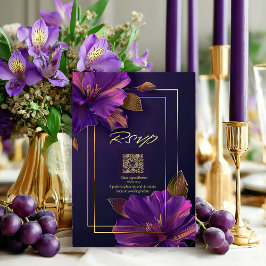 Luminous Violets QR Code RSVP  Kaartje