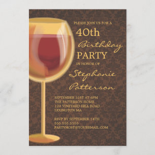 Luminous Wine Thélestone Birthday Invitation Kaart