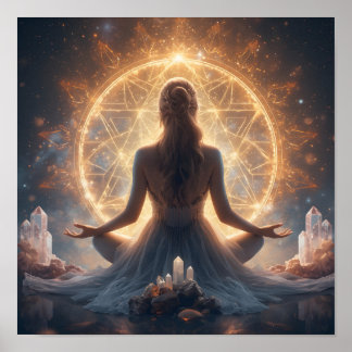 Luminueuze Heilige Meditatie Muurkunst Poster