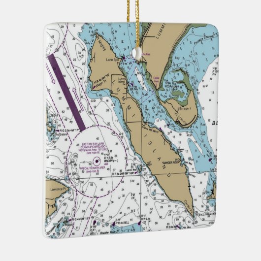 Lummi Island WA Chart Keramisch Ornament (Rechts)