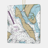 Lummi Island WA Chart Keramisch Ornament (Links)