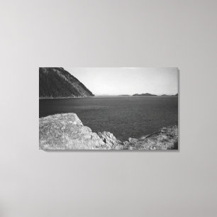 Lummi Island, WA - Uitzicht van Lummi Rocks Canvas Afdruk