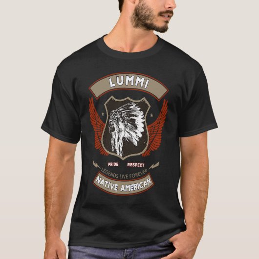 Lummi Tribe Native American Pride Respect R T-shirt (Voorkant)