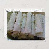 Lumpia - Carte postale de nourriture philippine (Devant / Derrière)