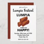 Lumpia maakt me blij Lumpia Festival Kaart (Voorkant / Achterkant)
