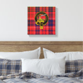 Lumsden Scottish Crest en Tartan Canvas print (Insitu (Slaapkamer))