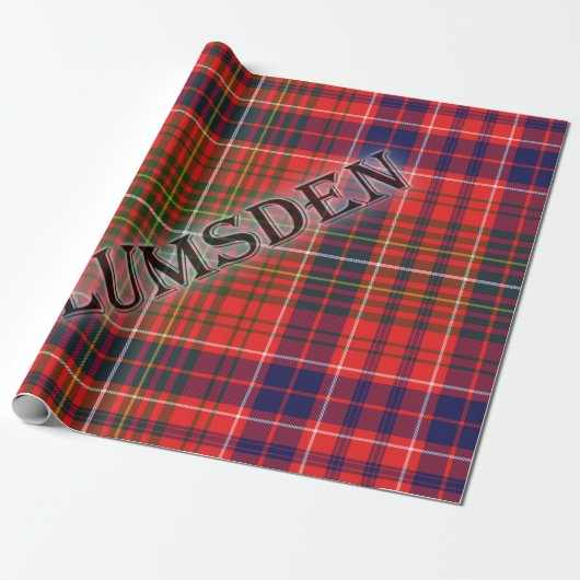 Lumsden Tartan met de achternaam Cadeaupapier (Uitgerold)