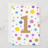 L'un est amusant Anniversaire Invitation Fille 1er (Dos)