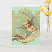 Luna Angel Wenskaart  kunst op maat. Kaart (Gele Bloem)